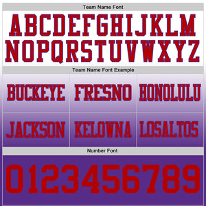 Custom White Red-Purple Mesh Authentic Fade Fashion Football Jersey