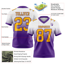 Charger l&#39;image dans la galerie, Custom White Gold-Purple Mesh Authentic Fade Fashion Football Jersey

