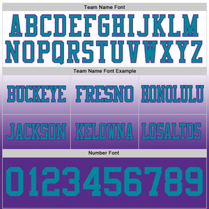 Custom White Teal-Purple Mesh Authentic Fade Fashion Football Jersey