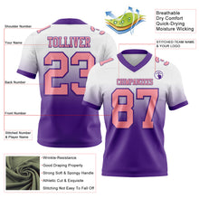 Загрузить изображение в средство просмотра галереи, Custom White Medium Pink-Purple Mesh Authentic Fade Fashion Football Jersey
