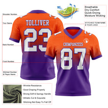 Charger l&#39;image dans la galerie, Custom Orange White-Purple Authentic Fade Fashion Football Jersey
