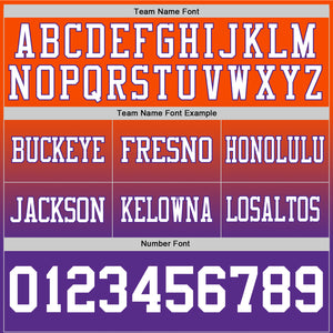 Custom Orange White-Purple Authentic Fade Fashion Football Jersey