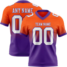 Charger l&#39;image dans la galerie, Custom Orange White-Purple Authentic Fade Fashion Football Jersey
