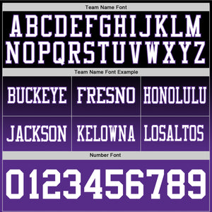 Custom Black White-Purple Authentic Fade Fashion Football Jersey