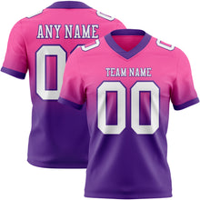 Load image into Gallery viewer, Custom Pink White-Purple Authentic Fade Fashion Football Jersey
