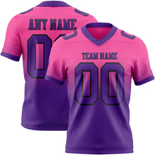 Load image into Gallery viewer, Custom Pink Purple-Black Authentic Fade Fashion Football Jersey
