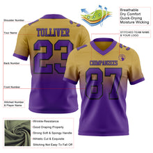 Load image into Gallery viewer, Custom Old Gold Purple-Black Authentic Fade Fashion Football Jersey
