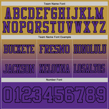 Load image into Gallery viewer, Custom Old Gold Purple-Black Authentic Fade Fashion Football Jersey
