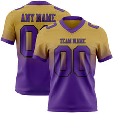 Load image into Gallery viewer, Custom Old Gold Purple-Black Authentic Fade Fashion Football Jersey
