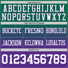 Load image into Gallery viewer, Custom Kelly Green White-Purple Authentic Fade Fashion Football Jersey
