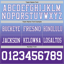 Load image into Gallery viewer, Custom Light Blue White-Purple Authentic Fade Fashion Football Jersey
