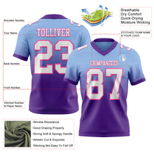 Load image into Gallery viewer, Custom Light Blue White Purple-Pink Authentic Fade Fashion Football Jersey
