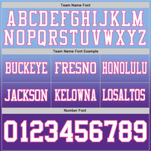 Load image into Gallery viewer, Custom Light Blue White Purple-Pink Authentic Fade Fashion Football Jersey
