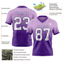 Load image into Gallery viewer, Custom Light Purple White-Purple Authentic Fade Fashion Football Jersey
