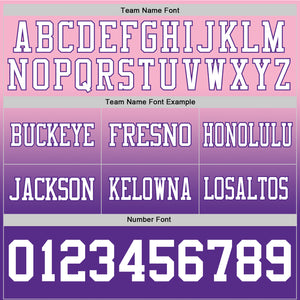 Custom Light Pink White-Purple Authentic Fade Fashion Football Jersey