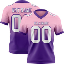 Load image into Gallery viewer, Custom Light Pink White-Purple Authentic Fade Fashion Football Jersey
