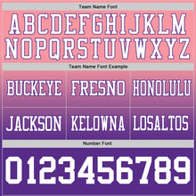 Load image into Gallery viewer, Custom Medium Pink White-Purple Authentic Fade Fashion Football Jersey

