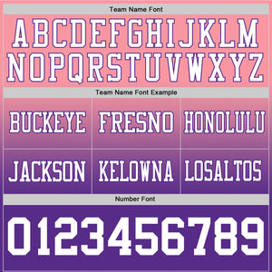 Custom Medium Pink White-Purple Authentic Fade Fashion Football Jersey
