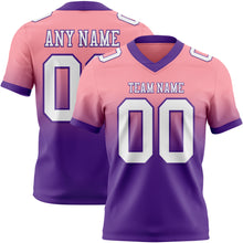 Load image into Gallery viewer, Custom Medium Pink White-Purple Authentic Fade Fashion Football Jersey
