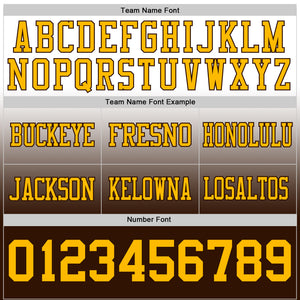 Custom White Gold-Brown Mesh Authentic Fade Fashion Football Jersey