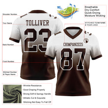 Charger l&#39;image dans la galerie, Custom White Brown Mesh Authentic Fade Fashion Football Jersey
