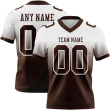 Charger l&#39;image dans la galerie, Custom White Brown Mesh Authentic Fade Fashion Football Jersey
