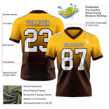 Загрузить изображение в средство просмотра галереи, Custom Gold White-Brown Authentic Fade Fashion Football Jersey
