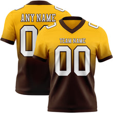 Загрузить изображение в средство просмотра галереи, Custom Gold White-Brown Authentic Fade Fashion Football Jersey
