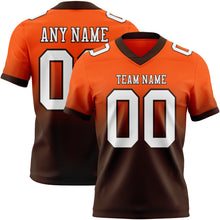 Load image into Gallery viewer, Custom Orange White-Brown Authentic Fade Fashion Football Jersey
