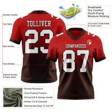 Load image into Gallery viewer, Custom Red White-Brown Authentic Fade Fashion Football Jersey
