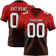 Load image into Gallery viewer, Custom Red White-Brown Authentic Fade Fashion Football Jersey
