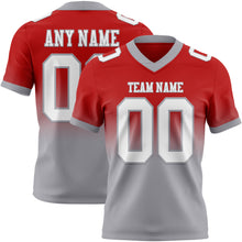 Load image into Gallery viewer, Custom Red White-Gray Authentic Fade Fashion Football Jersey
