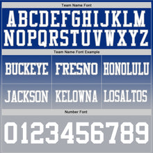 Load image into Gallery viewer, Custom Royal White-Gray Authentic Fade Fashion Football Jersey
