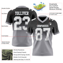 Load image into Gallery viewer, Custom Black White-Gray Authentic Fade Fashion Football Jersey
