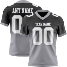 Load image into Gallery viewer, Custom Black White-Gray Authentic Fade Fashion Football Jersey
