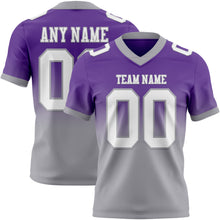 Load image into Gallery viewer, Custom Purple White-Gray Authentic Fade Fashion Football Jersey
