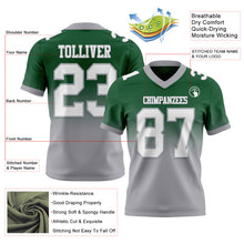 Load image into Gallery viewer, Custom Green White-Gray Authentic Fade Fashion Football Jersey
