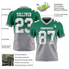 Load image into Gallery viewer, Custom Kelly Green White-Gray Authentic Fade Fashion Football Jersey
