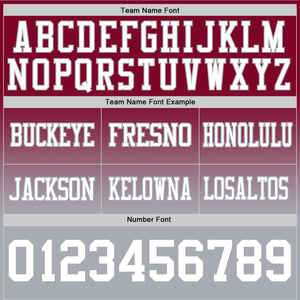 Custom Maroon White-Gray Mesh Authentic Fade Fashion Football Jersey