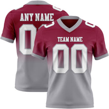 Charger l&#39;image dans la galerie, Custom Maroon White-Gray Mesh Authentic Fade Fashion Football Jersey

