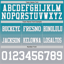 Load image into Gallery viewer, Custom Teal White-Gray Authentic Fade Fashion Football Jersey
