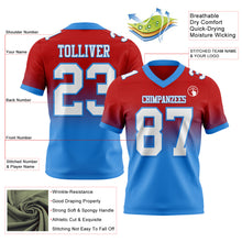 Load image into Gallery viewer, Custom Red White-Powder Blue Authentic Fade Fashion Football Jersey
