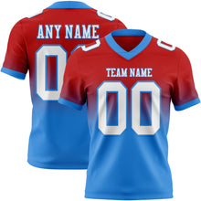 Load image into Gallery viewer, Custom Red White-Powder Blue Authentic Fade Fashion Football Jersey
