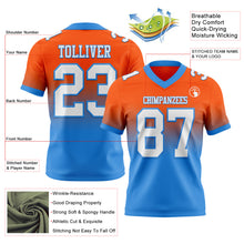 Load image into Gallery viewer, Custom Orange White-Powder Blue Authentic Fade Fashion Football Jersey
