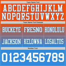 Load image into Gallery viewer, Custom Orange White-Powder Blue Authentic Fade Fashion Football Jersey
