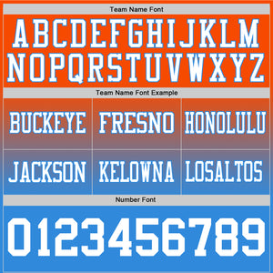 Custom Orange White-Powder Blue Authentic Fade Fashion Football Jersey