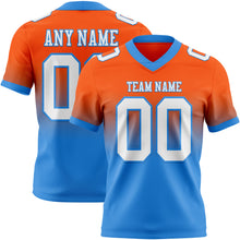 Load image into Gallery viewer, Custom Orange White-Powder Blue Authentic Fade Fashion Football Jersey
