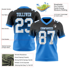 Загрузить изображение в средство просмотра галереи, Custom Black White-Powder Blue Mesh Authentic Fade Fashion Football Jersey
