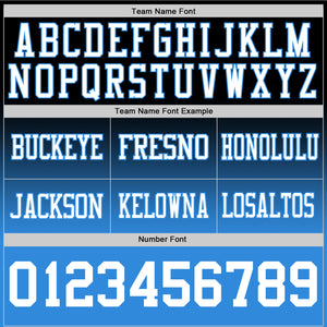 Custom Black White-Powder Blue Mesh Authentic Fade Fashion Football Jersey