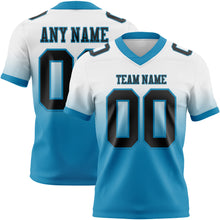 Загрузить изображение в средство просмотра галереи, Custom White Black-Panther Blue Authentic Fade Fashion Football Jersey
